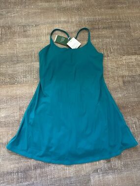 HALARA Teal A-Line Slip Dress